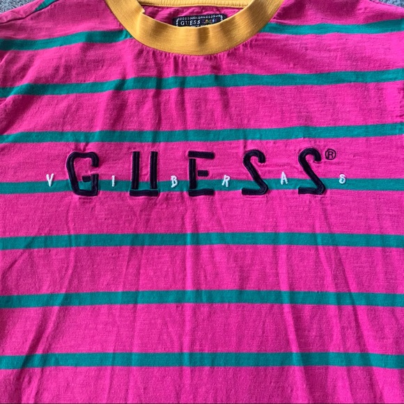 🖤Vintage Guess JBalvin “vibras” Striped Tee - Picture 5 of 7